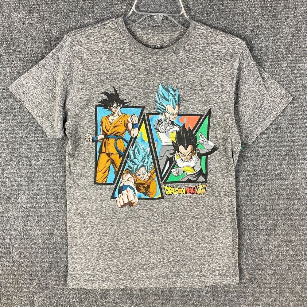 Dragon Ball Z T-Shirt Men's Medium Cotton Blend Casual Short Sleeve Gray M